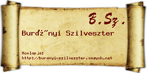 Burányi Szilveszter névjegykártya